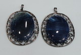 NGP2972 50*60mm oval agate gemstone pendants wholesale