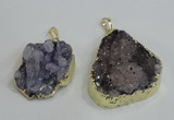 NGP2976 25*30mm – 25*35mm freeform druzy agate pendants