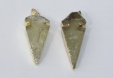 NGP3028 15*35mm – 20*50mm arrowhead lemon quartz gemstone pendants