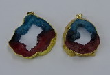 NGP3045 30*45mm – 40*60mm freeform druzy agate pendants