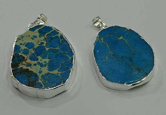 NGP3059 25*35mm – 35*45mm freeform sea sediment jasper pendants