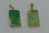 NGP3062 13*18mm – 15*25mm rectangle Australia chrysoprase pendants