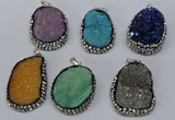 NGP3097 25*35mm – 30*40mm freeform druzy agate pendants