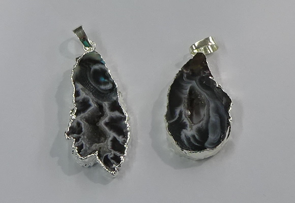 NGP3099 25*40mm - 30*50mm freeform druzy agate gemstone pendants