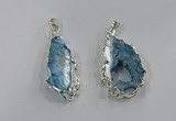 NGP3103 25*40mm - 30*50mm freeform druzy agate gemstone pendants