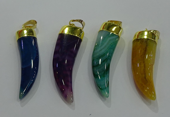 NGP3115 10*40mm - 12*45mm oxhorn agate pendants wholesale