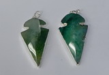 NGP3131 24*50mm - 26*55mm arrowhead agate gemstone pendants