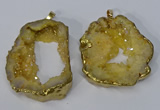 NGP3136 25*35mm - 40*50mm freeform plated druzy agate pendants