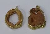 NGP3142 25*35mm - 40*50mm freeform plated druzy agate pendants