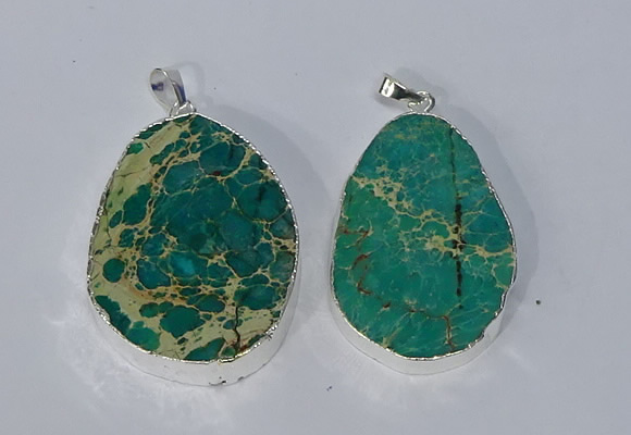 NGP3154 25*35mm - 35*45mm freeform sea sediment jasper pendants