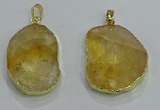 NGP3160 25*35mm - 30*40mm freeform citrine gemstone pendants