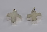 NGP3170 25*26mm - 27*28mm cross druzy agate pendants wholesale