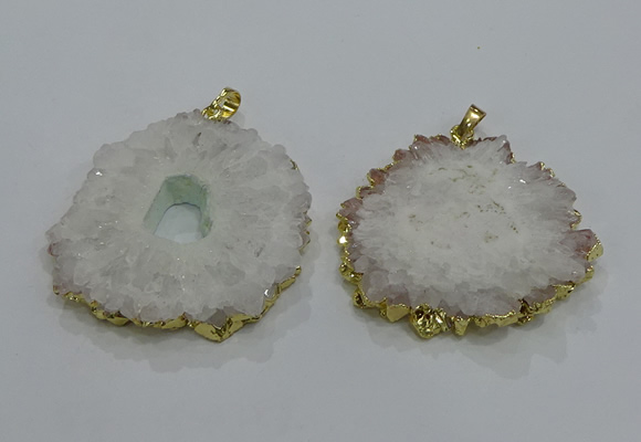 NGP3195 35*40mm - 45*50mm freeform druzy agate pendants