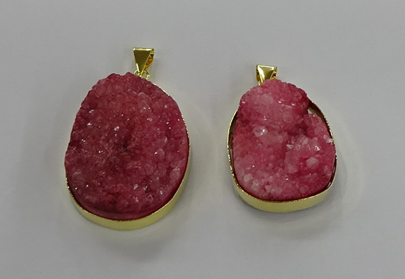 NGP3213 30*40mm - 35*45mm freeform druzy agate pendants