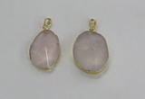 NGP3270 18*25mm - 30*35mm freeform rose quartz pendants