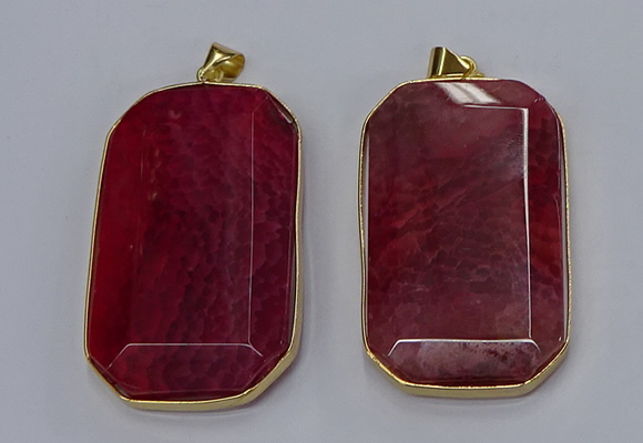 NGP3283 35*60mm octagonal agate gemstone pendants wholesale