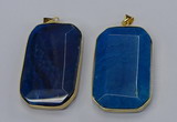 NGP3284 35*60mm octagonal agate gemstone pendants wholesale