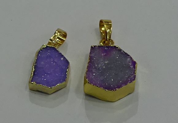 NGP3323 8*12mm - 15*20mm freeform druzy agate gemstone pendants