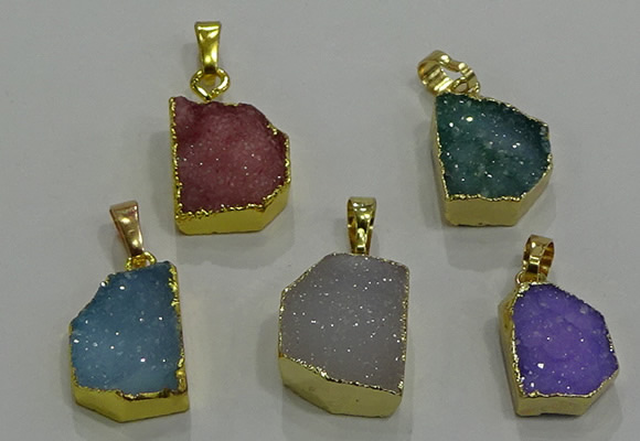 NGP3329 8*12mm - 15*20mm freeform druzy agate gemstone pendants