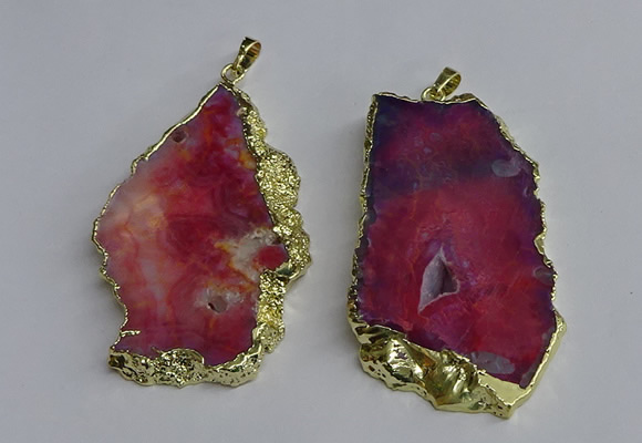 NGP3397 40*45mm - 45*60mm freeform druzy agate pendants