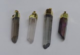 NGP3405 10*45mm - 12*55mm sticks plated quartz pendants wholesale