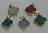 NGP3434 20*20mm - 22*22mm flower druzy agate gemstone pendants