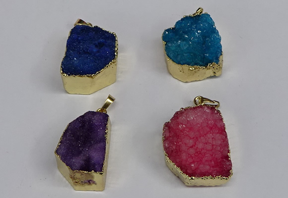 NGP3472 20*30mm - 25*35mm freeform druzy agate pendants wholesale