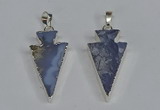 NGP3491 15*30mm - 18*40mm arrowhead blue lace agate pendants