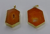 NGP3494 25*40mm - 30*45mm hexagon druzy agate pendants