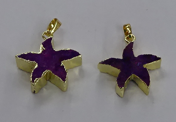 NGP3511 24*25mm starfish fossil coral pendants wholesale