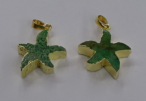 NGP3514 24*25mm starfish fossil coral pendants wholesale