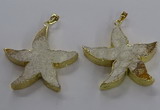 NGP3520 48*50mm starfish fossil coral pendants wholesale