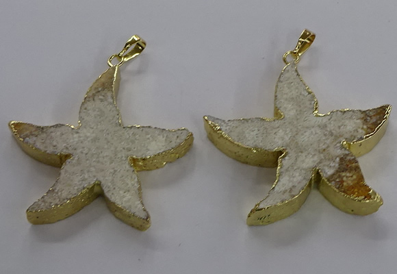 NGP3520 48*50mm starfish fossil coral pendants wholesale