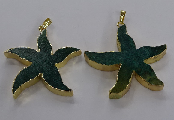 NGP3525 48*50mm starfish fossil coral pendants wholesale