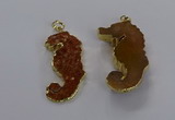 NGP3531 22*58mm - 25*55mm seahorse agate gemstone pendants