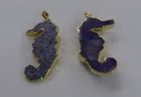 NGP3532 22*58mm - 25*55mm seahorse agate gemstone pendants