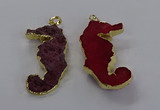 NGP3533 22*58mm - 25*55mm seahorse agate gemstone pendants