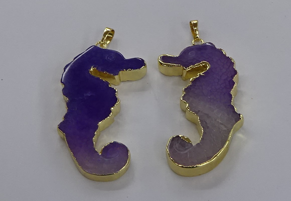 NGP3542 22*58mm - 25*55mm seahorse agate pendants wholesale