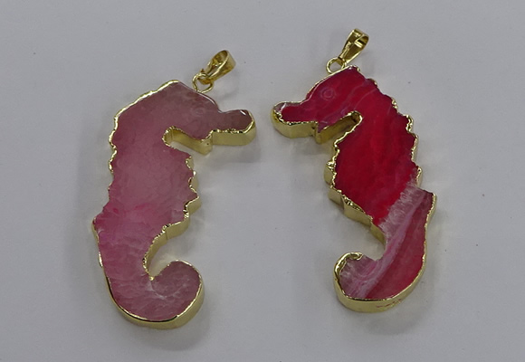 NGP3543 22*58mm - 25*55mm seahorse agate pendants wholesale