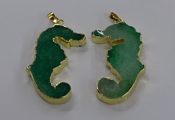 NGP3545 22*58mm - 25*55mm seahorse agate pendants wholesale