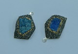 NGP3584 20*30mm - 22*32mm freeform druzy agate pendants