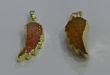 NGP3604 15*30mm - 18*40mm wing-shaped druzy agate pendants