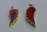 NGP3606 15*30mm - 18*40mm wing-shaped druzy agate pendants