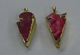 NGP3615 15*30mm - 20*40mm arrowhead druzy agate pendants