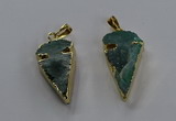 NGP3617 15*30mm - 20*40mm arrowhead druzy agate pendants