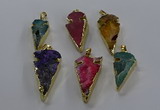 NGP3619 15*30mm - 20*40mm arrowhead druzy agate pendants