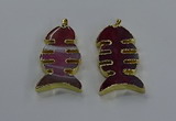 NGP3645 25*50mm - 28*55mm fishbone agate gemstone pendants