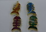 NGP3650 25*50mm - 28*55mm fishbone agate gemstone pendants