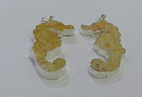 NGP3663 22*58mm - 25*55mm seahorse fossil coral pendants