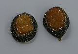 NGP3680 35*45mm freeform plated druzy agate gemstone pendants